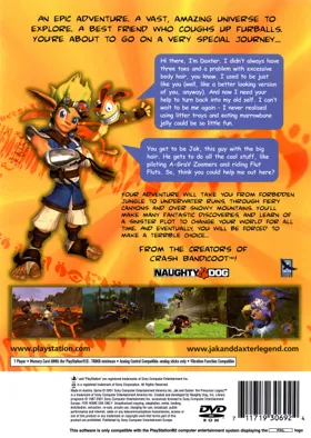 Jak and Daxter - The Precursor Legacy box cover back